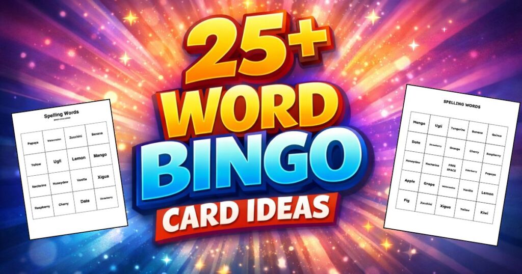 Word Bingo Card Ideas that are great for teachers and parents