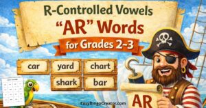 Bossy R R-controlled vowels AR Words list