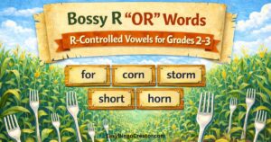 Bossy R Words - "OR" Words list - use the word lists to create your own spelling bingo cards
